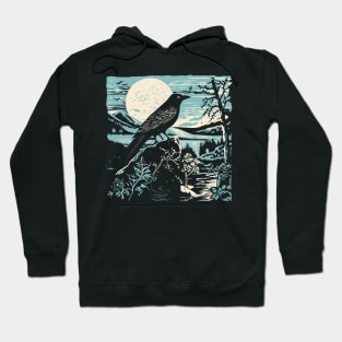 Lino Cut Bird Hoodie